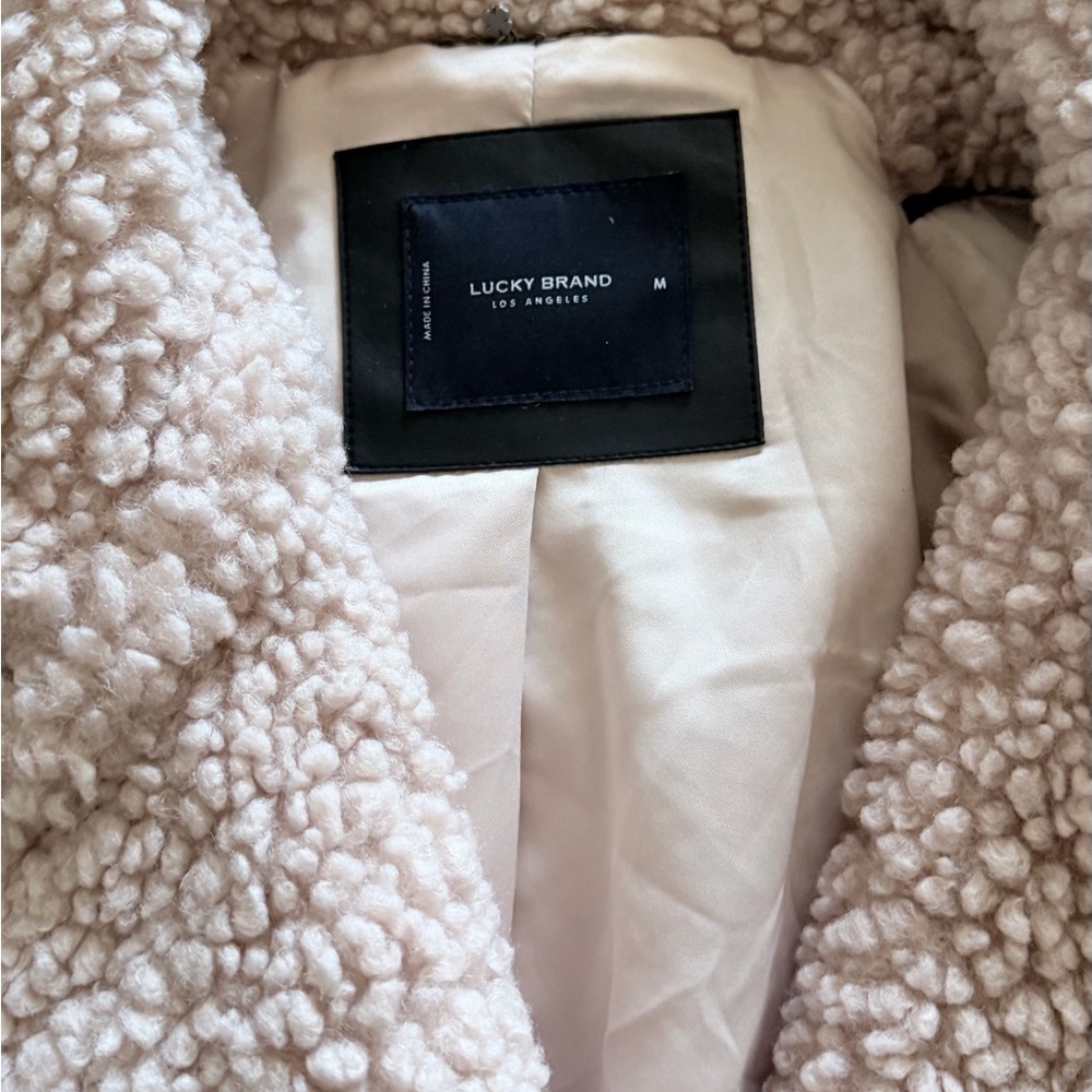 Lucky Brand Beige Sherpa Coat